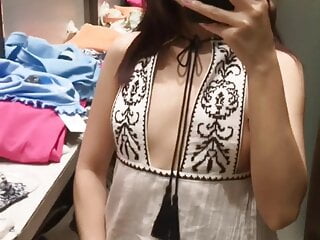 Sexy Young Instagram Chinese Slut Playing In Changing Room